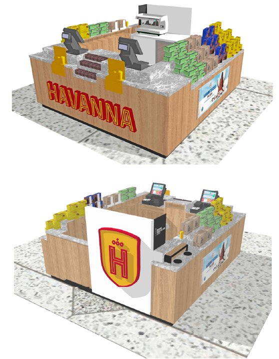 Render del diseno del kiosko